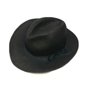 Goorin Bros Shantung Straw Woven Black‎ Fedora Hat Size One Size Fits All
